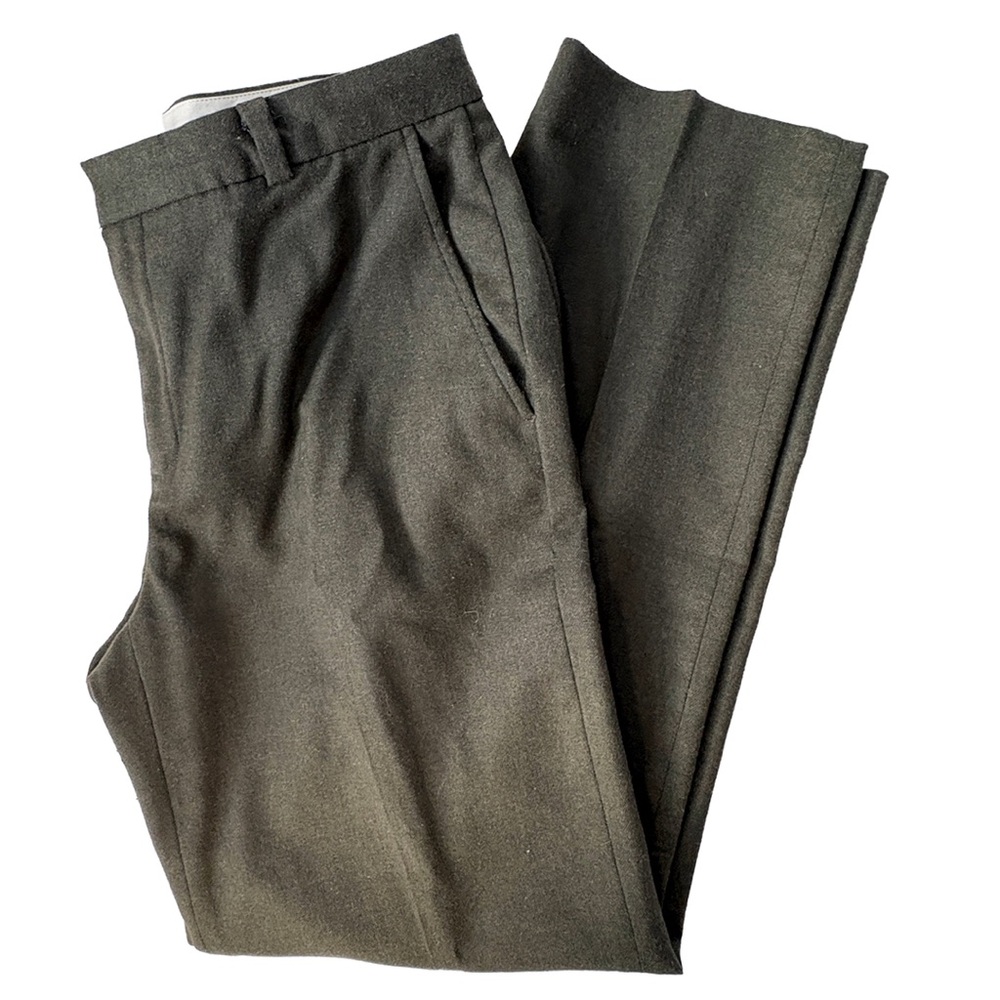 Banana Republic Wool Blend Straight Leg Trousers | Olive Green | Size 10
